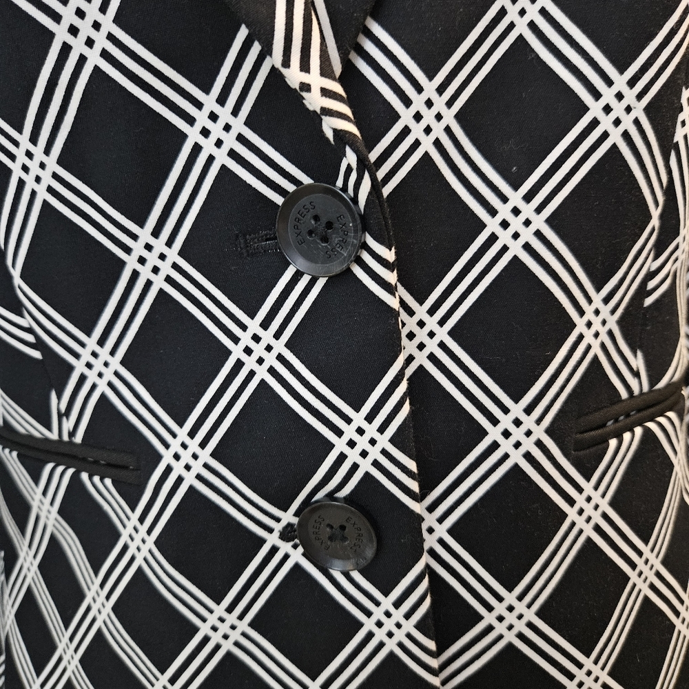 Express Black and White Blazer Women's Size 4 - Picture 4 of 12